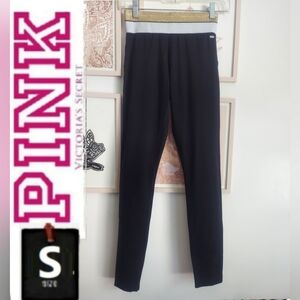 PINK leggings,  size small,  black with white and gold details
